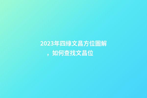 2023年四綠文昌方位圖解，如何查找文昌位
